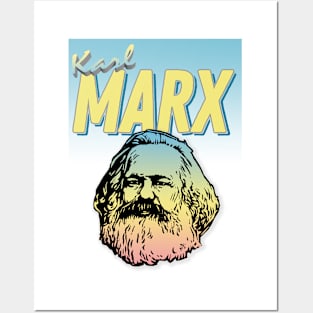 Karl Marx Graphic Design 90s Style Hipster Statement Tee Posters and Art